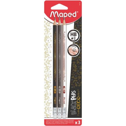 Ołówki Maped Black&#039;Peps Deco HB z gumką (3)