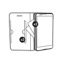 Krusell Malmo 4 Card Foliocase - Etui Sony Xperia XA1 z kieszeniami na karty + stand up (biały)