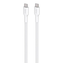 PURO Fabric - Kabel w oplocie heavy duty USB-C do USB-C 1,2m (biały)