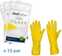 Rękawice Gospodarcze Lateksowe / Żółte / Ideall Yellow - 12 par