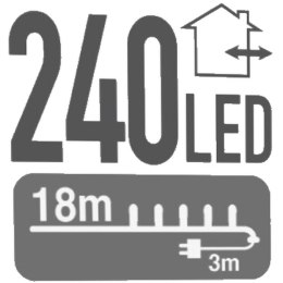 LAMPKI CHOINKOWE ŁAŃCUCH ŚWIETLNY 240 LED TIMER ZIMNY BIAŁY