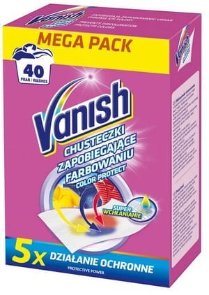 VANISH Color Protect - Chusteczki wyłapujące barwnik, 40 prań