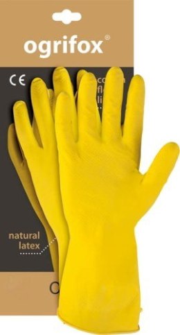 Rękawice ochronne gumowe flokowane / Żółte / OX-FLOX