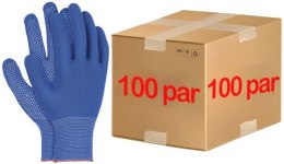 Rękawice robocze / niebiesko-białe / Rozmiar: 9 - L / OX-DOTUA_NW - 100 szt.