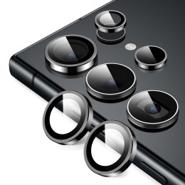 Crong Lens Ring - Szkło hartowane na obiektyw aparatu Samsung Galaxy S24 Ultra (czarny)