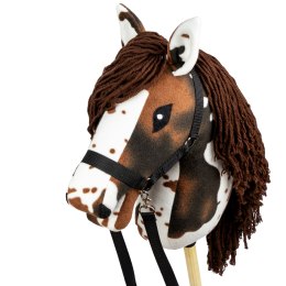 Hobby Horse z kantarem - łaciaty - nakrapiany - brązowo biały - dla dziecka