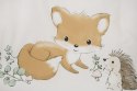 Pościel bawełniana 100x135 Leśne Zwierzęta „Leśni Przyjaciele" kremowa beżowa dziecięca do łóżeczka H23