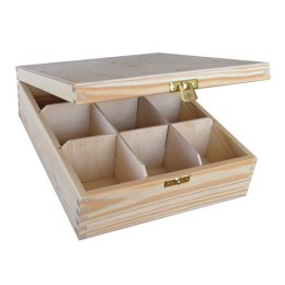Drewniane Pudełko z 9 przegródkami