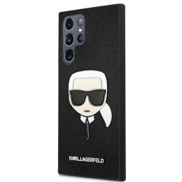 Karl Lagerfeld Saffiano Ikonik Karl`s Head - Etui Samsung Galaxy S22 Ultra (czarny)