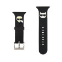 Karl Lagerfeld Silicone Karl & Choupette Heads - Pasek do Apple Watch 38/40/41 mm (czarny)