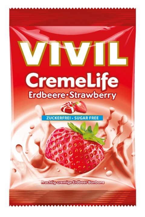 Vivil CremeLife Erdbeere Cukierki bez Cukru 110 g