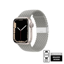 Crong Wave Band - Pleciony pasek do Apple Watch 38/40/41 mm (jasny szary)