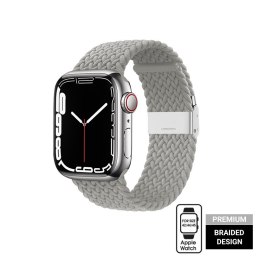 Crong Wave Band - Pleciony pasek do Apple Watch 42/44/45 mm (jasny szary)