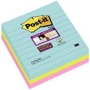 Karteczki Post-it Super Sticky 101x101mm linie Miami (3x70)