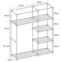 Szafa tekstylna garderoba 90x45x170cm ciemno-szara 8811