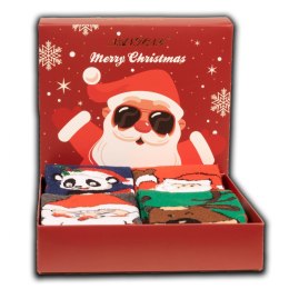 Zestaw dziecięcych skarpetek świątecznych rozmiar 25-29 pudełko czerwone