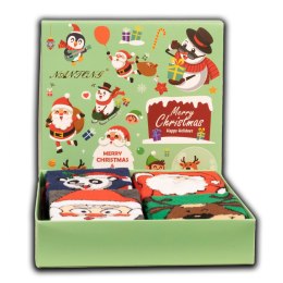 Zestaw dziecięcych skarpetek świątecznych rozmiar 30-34 pudełko zielone