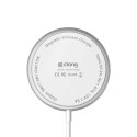 Crong MagSpot Wireless Charger - Aluminiowa ładowarka MagSafe 15W (Silver White)