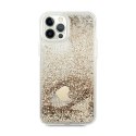 Guess Liquid Glitter Charms - Etui iPhone 12 / iPhone 12 Pro (złoty)