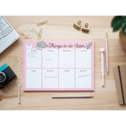 Pusheen - Planner tygodniowy na biurko z kolekcji Rose 54 kartki