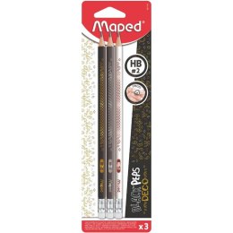 Ołówki Maped Black'Peps Deco HB z gumką (3)