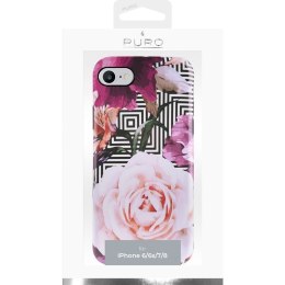 PURO Glam Geo Flowers - Etui iPhone SE 2020 / 8 / 7 / 6s (Pink Peonies)