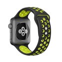 Crong Duo Sport - Pasek do Apple Watch 38/40 mm (czarny/limonkowy)
