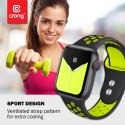 Crong Duo Sport - Pasek do Apple Watch 38/40 mm (czarny/limonkowy)