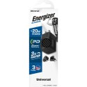 Energizer Ultimate - Ładowarka sieciowa Multiplug EU / UK / US GaN 20W PD (Czarny)
