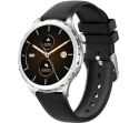 Smartwatch Damski Rubicon RNCF02-1 Srebrno-Srebrny + Czarny Silikonowy Pasek