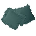 Poszewka bawełniana komplet DARK GREEN/2x40x40 STONEWASHED