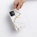 Crong Marble Case - Etui iPhone 12 Mini (biały)