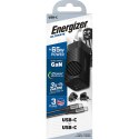 Energizer Ultimate - Ładowarka sieciowa Multiplug EU / UK / US GaN USB-C & USB-A 65W PD + Kabel USB-C (Czarny)