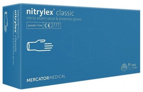 Rękawice Nitrylowe 100 sztuk / Niebieskie / Nitrylex Classic Blue