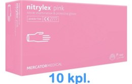 Rękawice Nitrylowe 100 sztuk / Różowe / Nitrylex Pink - 10 szt.