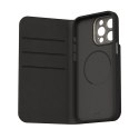 Moshi Overture MagSafe - Skórzane etui 3w1 z klapką iPhone 15 Pro Max (Midnight Black)