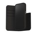 Moshi Overture MagSafe - Skórzane etui 3w1 z klapką iPhone 15 Pro (Midnight Black)