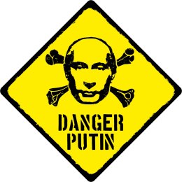 TABLICZKA DANGER PUTIN - 24x24 cm