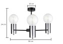 Lampa sufitowa 3xE27 ARDE BLACK/SILVER