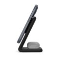 Crong MagSpot Stand - Ładowarka bezprzewodowa 2w1 z MagSafe do iPhone i AirPods (czarny)