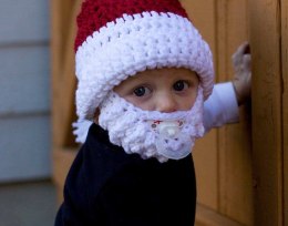 Czapka z brodą dla dzieci Santa Claus