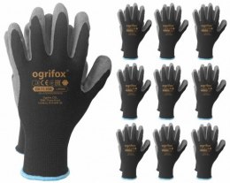 Rękawice robocze / Czarne / OX-LATEKS_BS - 10 par
