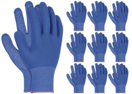 Rękawice robocze / niebiesko-białe / Rozmiar: 9 - L / OX-DOTUA_NW - 10 szt.