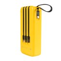 WEKOME WP-10 Pop Digital Series - Power bank 20000 mAh z wbudowanym kablem USB-C / Lightning / Micro USB + USB-A (Żółty)