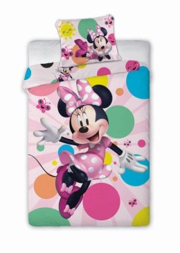 Pościel bawełniana 140x200 Myszka Mini Minnie Mouse motylki kolorowe kółka 6769