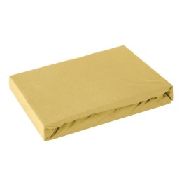 Prześcieradło jersey z gumką 180x200 musztardowe na wysoki materac 30 cm 125 g/m2