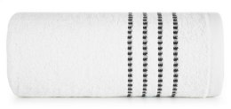 Ręcznik 30x50 Fiore biały 500g/m2 frotte ozdobiony bordiurą w postaci cienkich paseczków Eurofirany