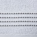 Ręcznik 50x90 Fiore srebrny 500g/m2 frotte ozdobiony bordiurą w postaci cienkich paseczków Eurofirany