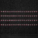 Ręcznik 70x140 Fiore czarny 500g/m2 frotte ozdobiony bordiurą w postaci cienkich paseczków Eurofirany