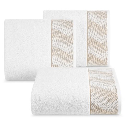 Ręcznik 70x140 Blanca 12 biały złoty geometria 500g/2 frotte Limited Collection Eurofirany